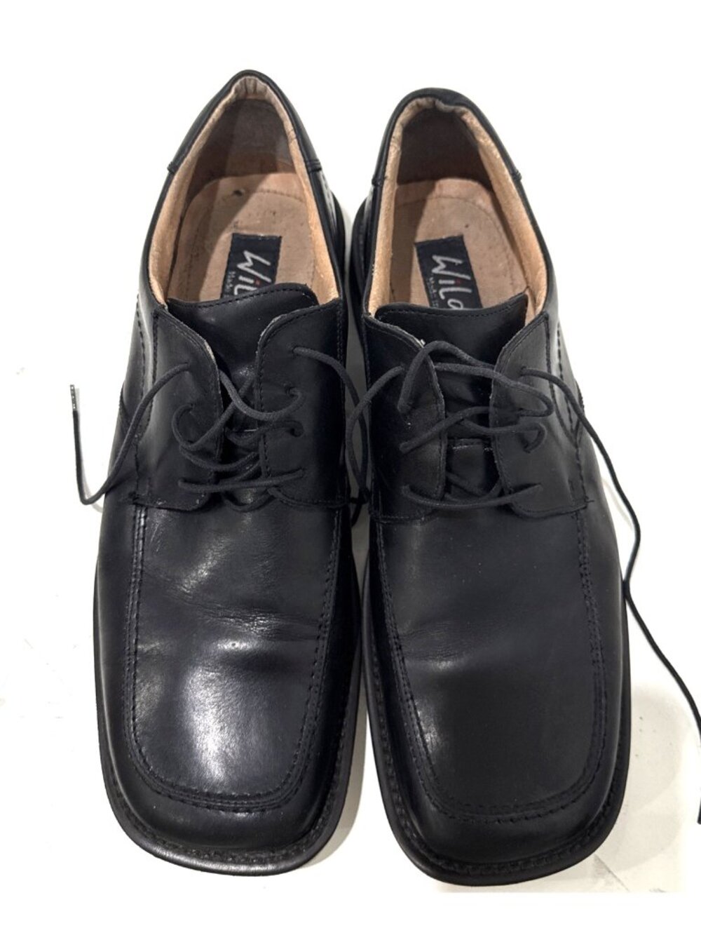 Wild Pair Made In Italy Genuine Leather Black Oxford Shoes Men Size 13D